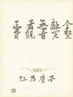 正者无敌全集免费观看完整版高清