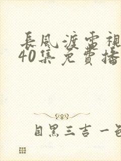 长风渡电视剧全40集免费播放