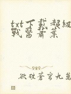 txt下载超级战医萧叶封面