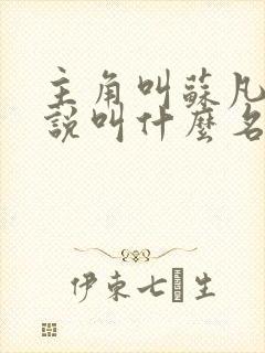 主角叫苏凡的小说叫什么名字封面