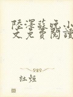 陆泽苏晚小说全文免费阅读