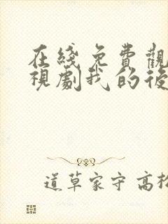 在线免费观看电视剧我的后半生封面