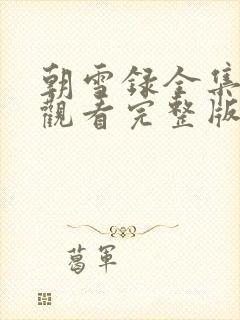 朝雪录全集免费观看完整版封面