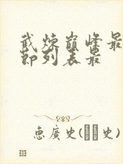 武炼巅峰最新章节列表最