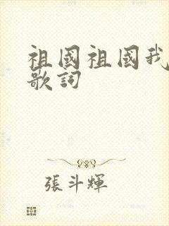 祖国祖国我爱你歌词封面