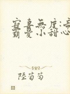 宠妻无度:帝少霸爱小甜心封面