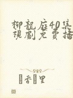 柳龙庭40集电视剧免费播放