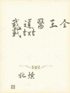 武道医王全本下载txt封面