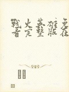 战火英雄免费观看完整版在线全集封面