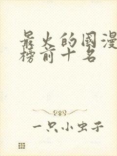 最火的国漫排行榜前十名封面