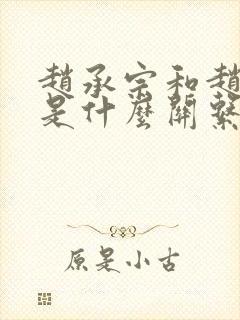 赵承宗和赵匡胤是什么关系