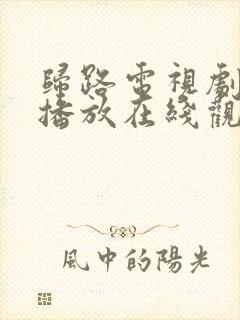 归路电视剧免费播放在线观看全集