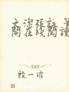 文洁张咏 笔趣阁在线阅读封面