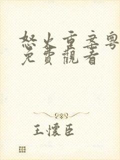 怒火重案粤语版免费观看