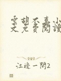 云胡不喜小说全文免费阅读 尼卡封面