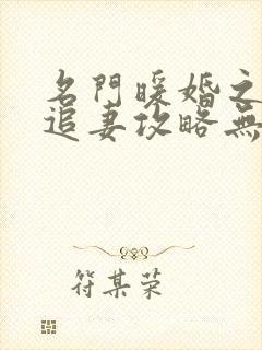 名门暖婚之权爷追妻攻略无弹窗