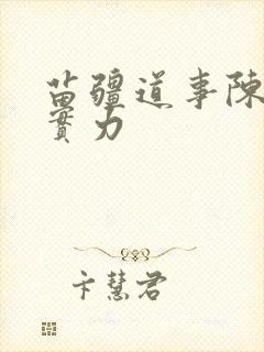 苗疆道事陈志程实力