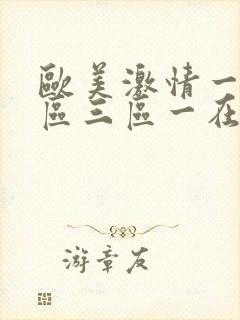 欧美激情一区二区三区一在线