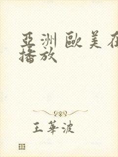 亚洲 欧美在线播放