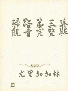 归路第三集免费观看完整版