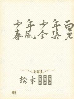 少年少年白马醉春风全集免费观看封面