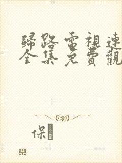 归路电视连续剧全集免费观看高清