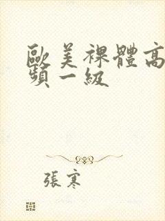 欧美裸体高清视频一级