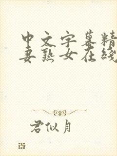 中文字幕精品人妻熟女在线观看