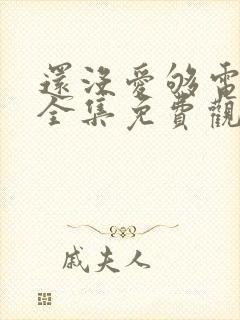 还没爱够电视剧全集免费观看封面