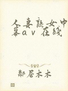 人妻熟女中文字幕aⅴ在线封面