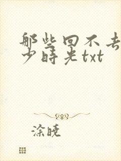那些回不去的年少时光txt