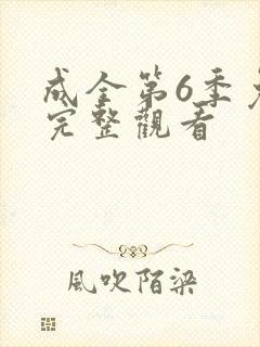 成全第6季免费完整观看