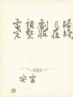 电视剧《归路》完整版在线观看高清