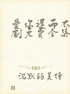 爱你迟而不晚短剧免费全集免费播放