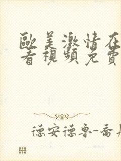 欧美激情在线观看视频免费封面