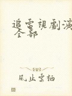 追电视剧演员表 全部