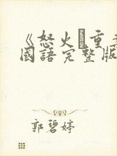 《怒火·重案》国语完整版封面