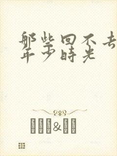 那些回不去去的年少时光封面