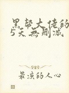 黑帮大佬的365天无删减