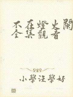 不在灯火阑珊处全集观看