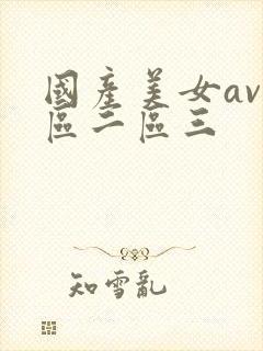 国产美女av一区二区三封面