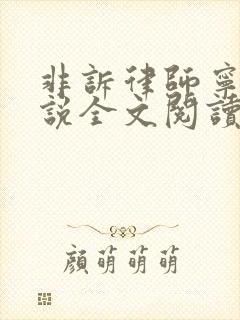 非诉律师宁韵小说全文阅读笔趣阁