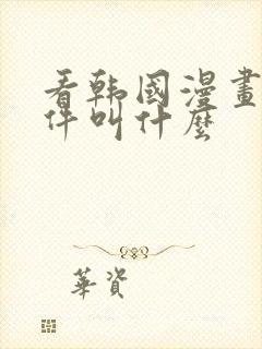 看韩国漫画的软件叫什么