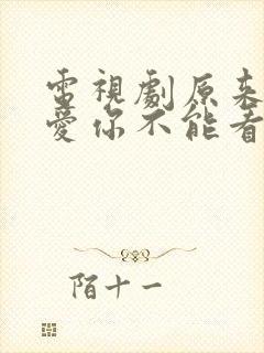 电视剧原来我很爱你不能看封面