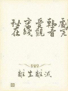 秘密爱韩剧电影在线观看完整版