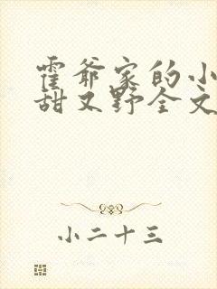 霍爷家的小祖宗甜又野全文txt下载