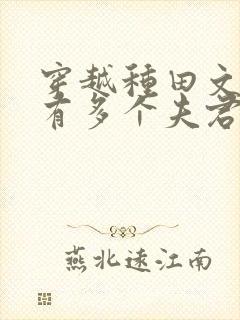 穿越种田文女主有多个夫君类