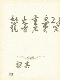 怒火重案2在线观看免费完整版封面