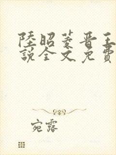 陆昭菱晋王的小说全文免费阅读最新章节