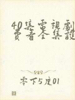 40集电视剧免费看全集护心